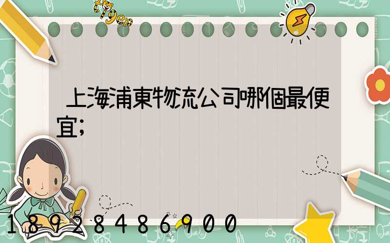 上海浦東物流公司哪個最便宜