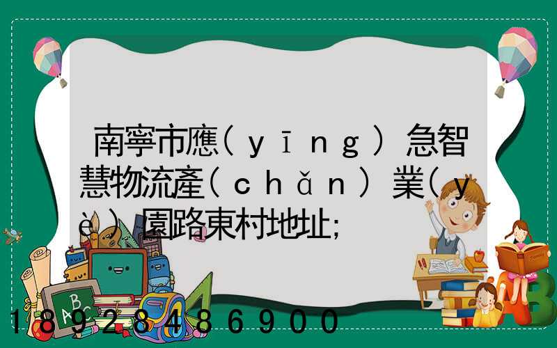 南寧市應(yīng)急智慧物流產(chǎn)業(yè)園路東村地址