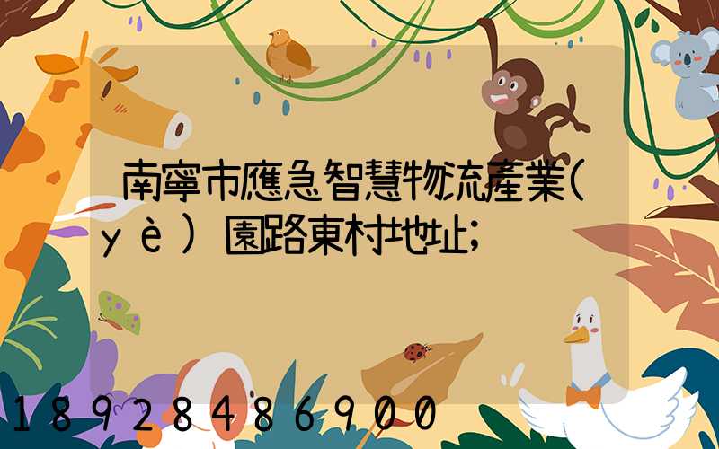 南寧市應急智慧物流產業(yè)園路東村地址