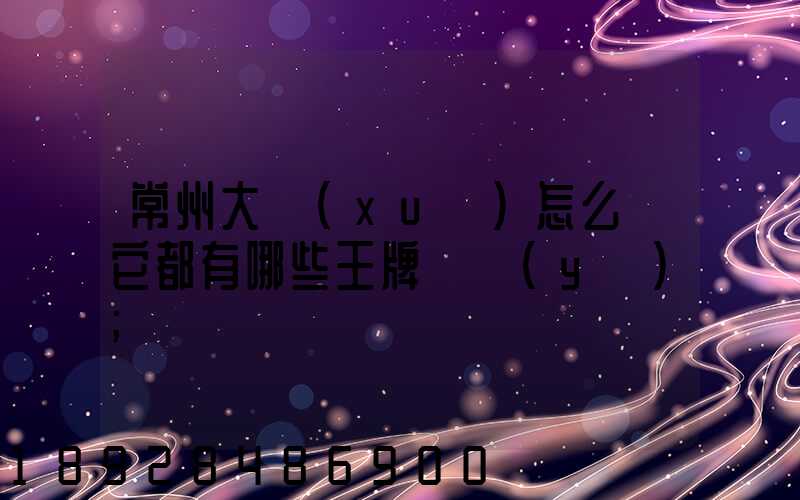 常州大學(xué)怎么樣它都有哪些王牌專業(yè)