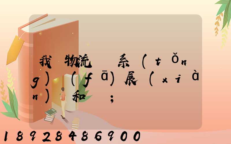 我國物流運輸系統(tǒng)發(fā)展現(xiàn)狀和趨勢
