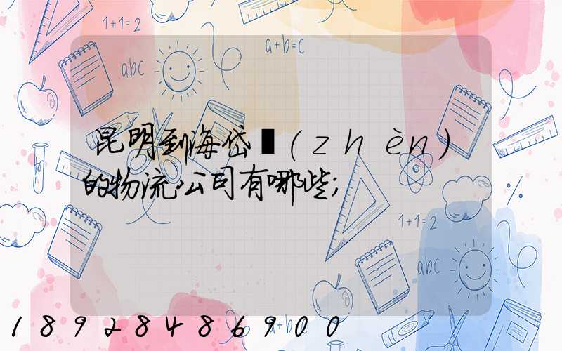 昆明到海岱鎮(zhèn)的物流公司有哪些