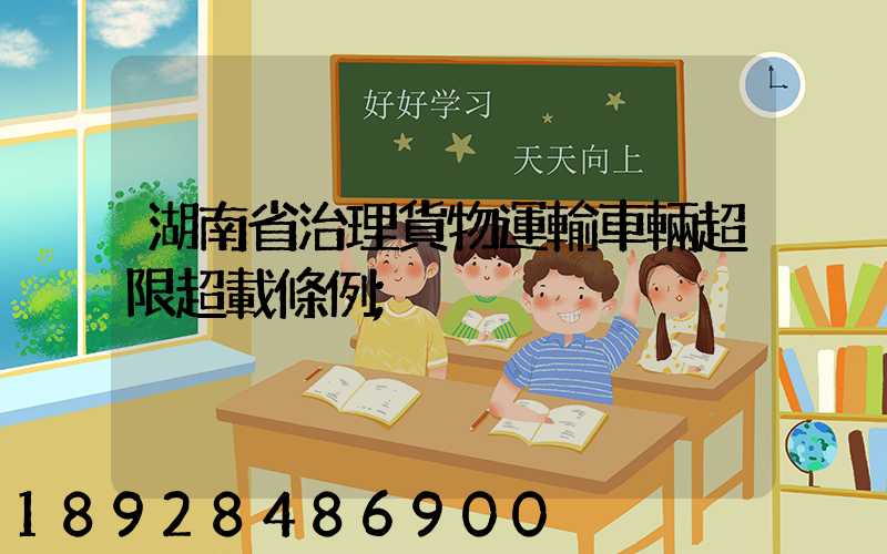 湖南省治理貨物運輸車輛超限超載條例